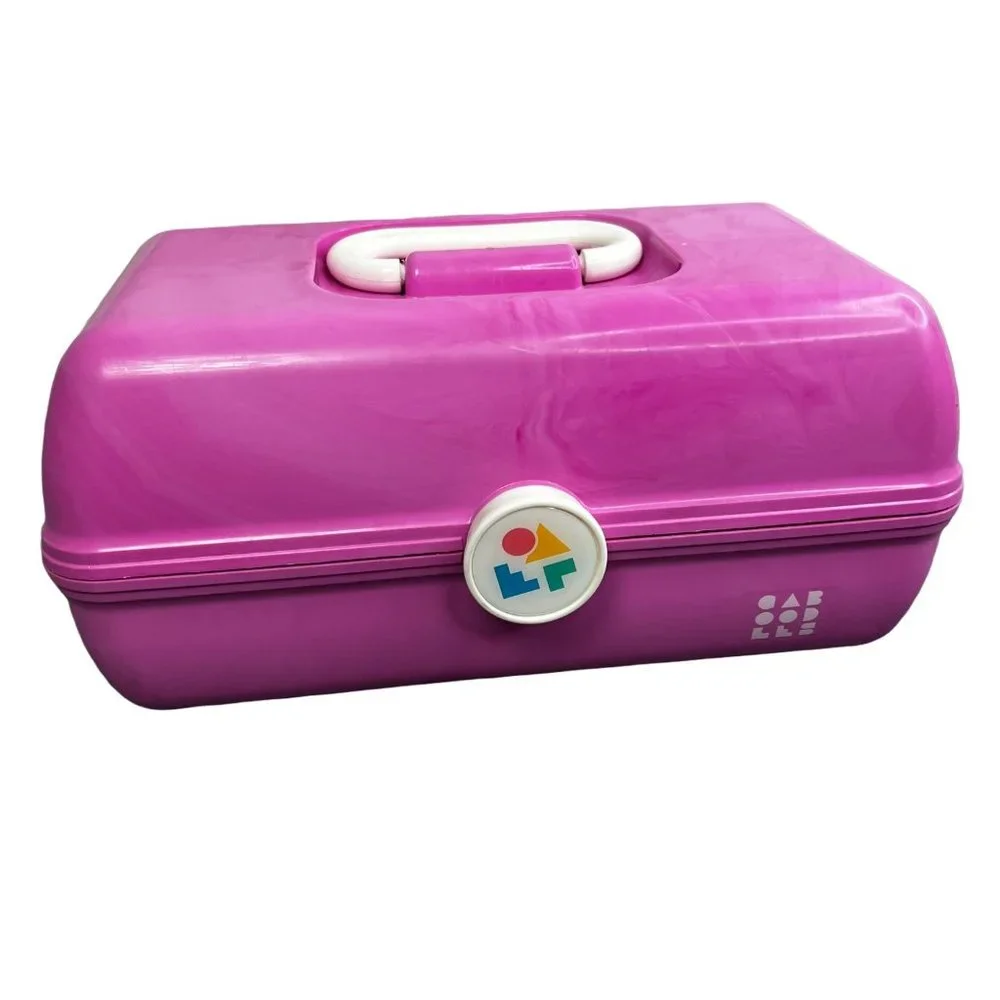 Caboodles Pink Makeup Case Organizer Travel Storage Box On the Go with Mirror